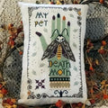 MISS PRIM "Death Moth on Witch Hand Pillow" Counted Cross Stitch Pattern, Goode Witch's Pet Collection, Halloween, Chart, Pattern Only