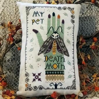 MISS PRIM "Death Moth on Witch Hand Pillow" Counted Cross Stitch Pattern, Goode Witch's Pet Collection, Halloween, Chart, Pattern Only