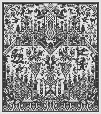 LONG DOG SAMPLERS "The Land of Cockayne"  Counted Cross Stitch Pattern  Sampler, Pattern Only