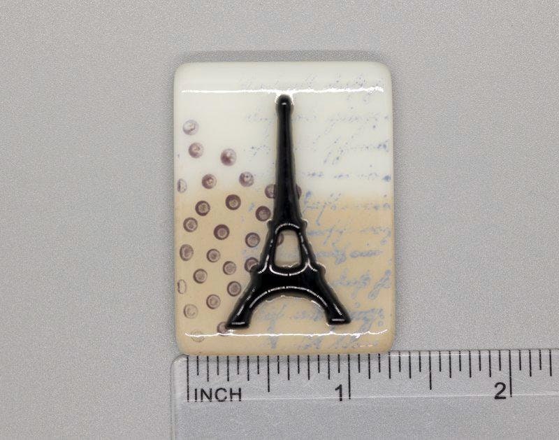 BEAU VERRE ART "Eiffel Tower Fused Glass Needle Minder"  Fused Glass  Magnet  Beautiful Colors, Needleminder  One-of-a-Kind, Handcrafted