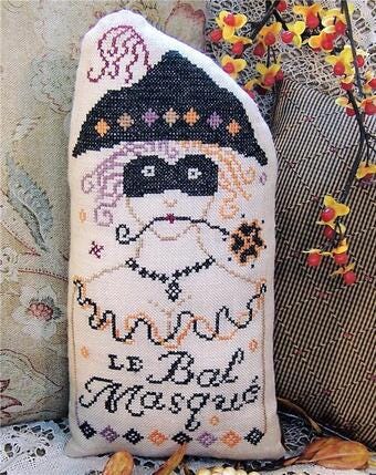 MISS PRIM "Bal Masque Lady" Counted Cross Stitch Pattern, People Pillows Collection, Chart, Halloween, Pattern Only