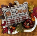 THE SCARLETT HOUSE "Autumn Leaves and Pumpkins, Please" Counted Cross Stitch Pattern, Autumn, Pattern Only