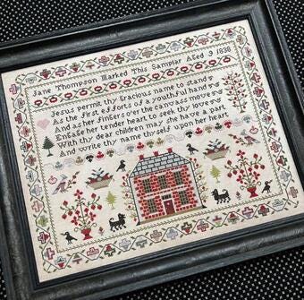 The SCARLETT HOUSE "Jane Thompson 1838" Counted Cross Stitch Pattern, Chart, Needlework Marketplace 2024, Pattern Only