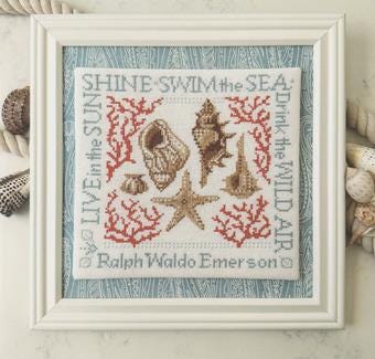 Robin Pickens "Beach Day With Emerson", Counted Cross Stitch, Live In The Sunshine, Chart, Pattern Only