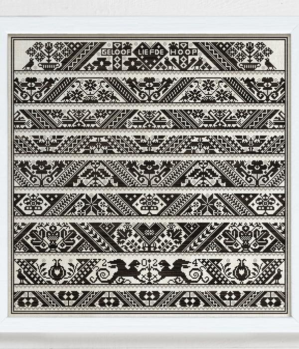 MODERN FOLK Embroidery "Vernaaide Linten - Embroidered Ribbons" Counted Cross Stitch, Pattern Only