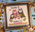 CHERRY BLOSSOMS "Family" Counted Cross Stitch Pattern, Chart, Owls, Needlework Marketplace 2024 Release, Paper Pattern