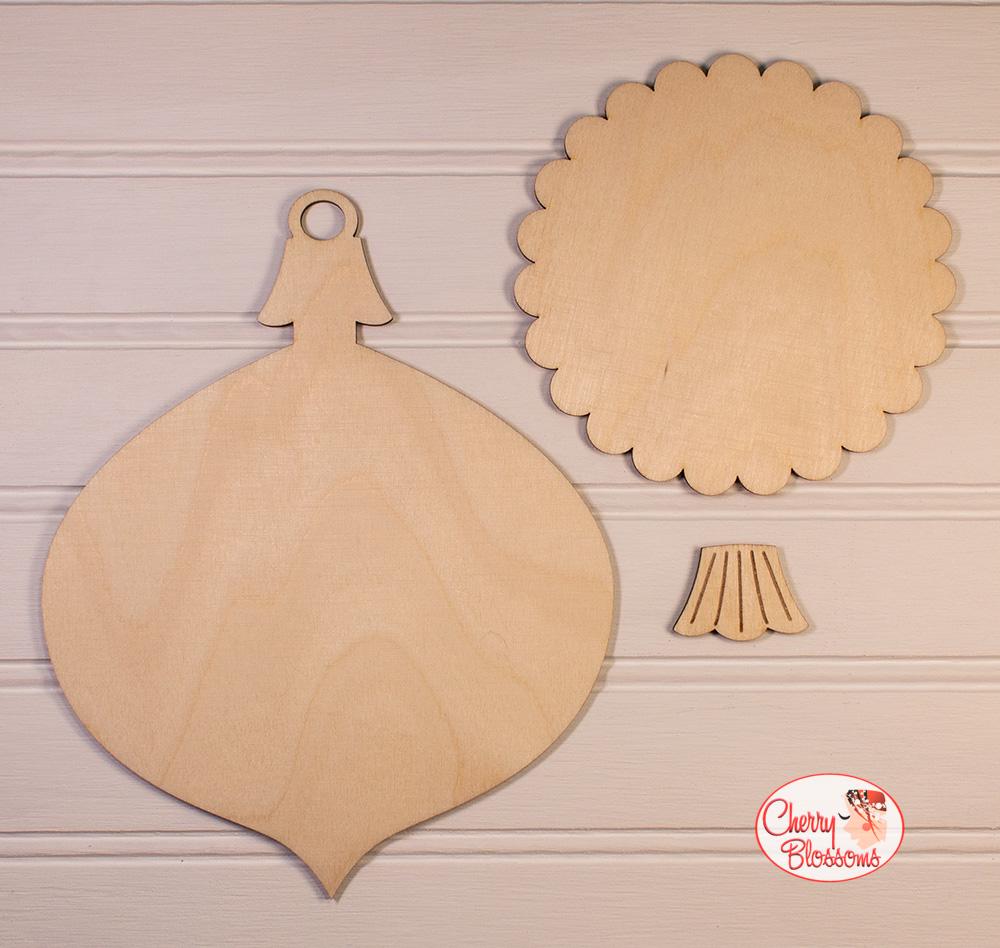 CHERRY BLOSSOMS "Vintage Ornament Backer" 3-Piece Design Made From Birch Plywood, Needlework Marketplace 2024, CB260LB