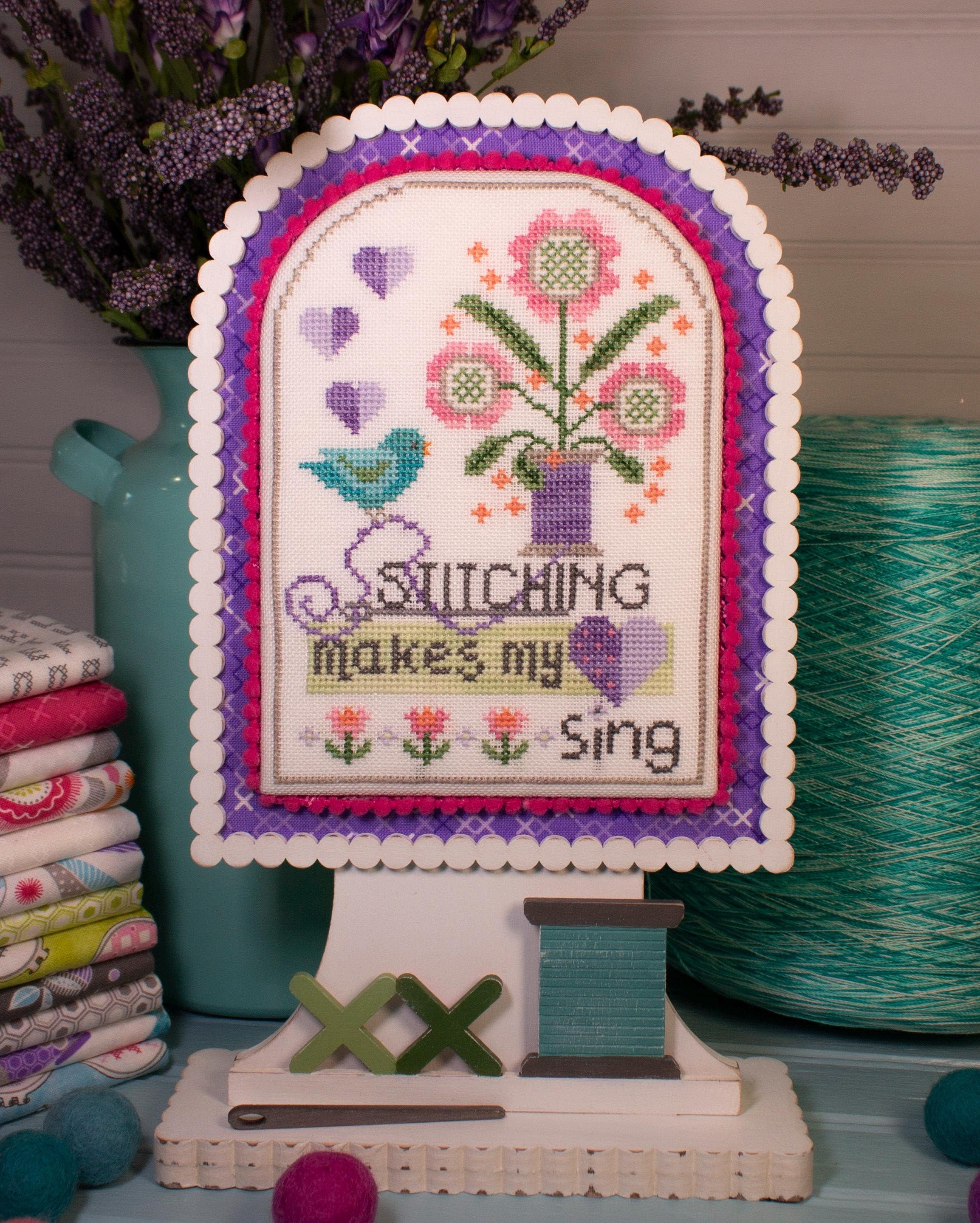 CHERRY BLOSSOMS "Heart Song" Counted Cross Stitch Pattern, Chart, Stitching Makes My Heart Sing, Needlework Marketplace 2024 Release