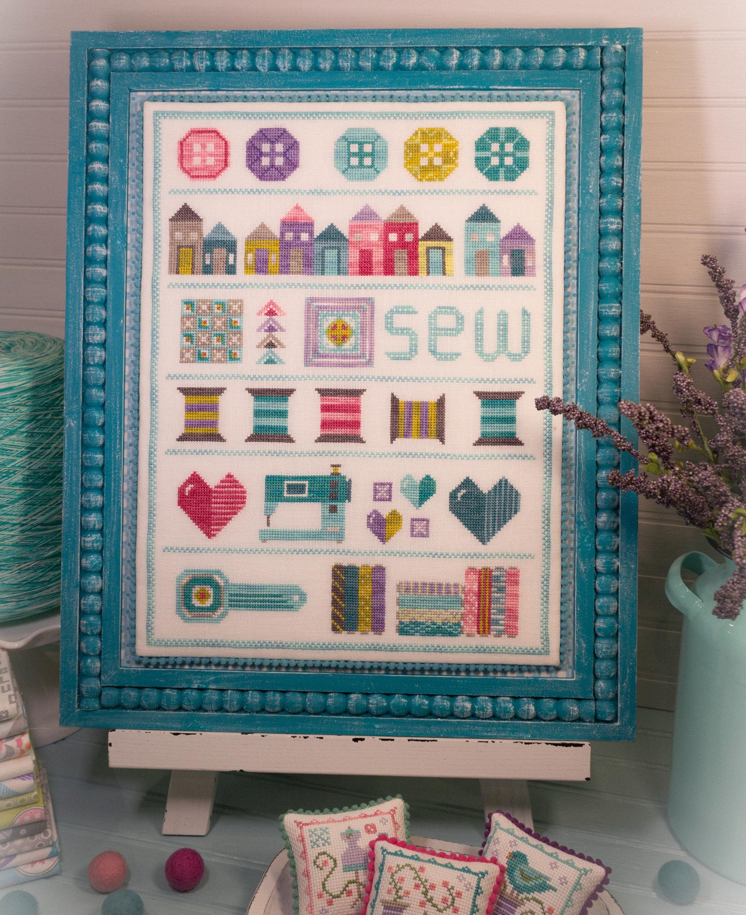 CHERRY BLOSSOMS "Oh Sew Happy" Counted Cross Stitch Pattern, Chart, Needlework Marketplace 2024 Release, Pattern Only