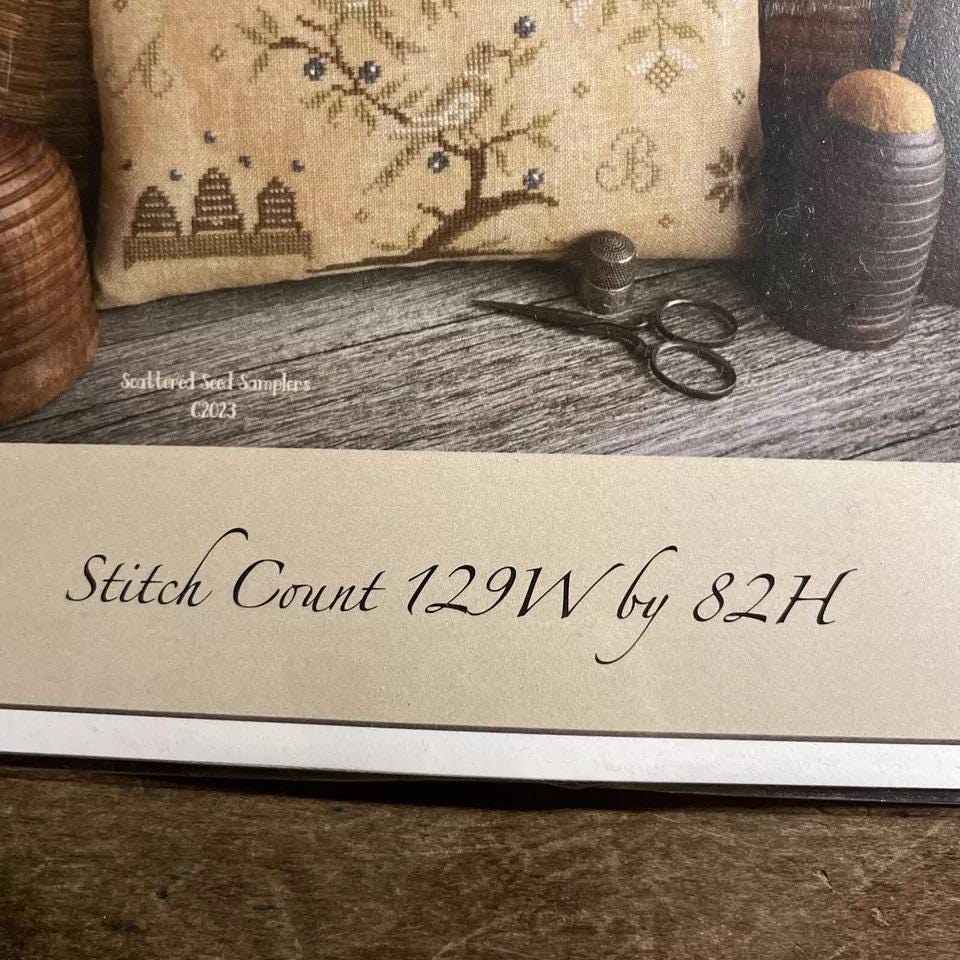SCATTERED SEED SAMPLERS "Sweeter Than Honey" Counted Cross Stitch Pattern, Chart, Pinkeep, Pattern Only