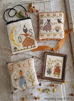 PINEBERRY LANE "Cats & Jacks"  Counted Cross Stitch  Autumn, Sampler, Fall, Autumn, Pattern Only