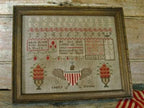 PINEBERRY LANE "Clara Thorn"  Primitive Cross Stitch Pattern  School Girl Sampler, Pattern Only