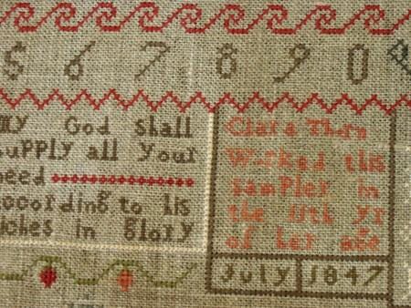 PINEBERRY LANE "Clara Thorn"  Primitive Cross Stitch Pattern  School Girl Sampler, Pattern Only