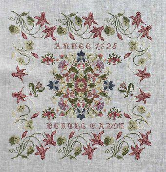 Reflets de Soie ~ Berthe Gazon 1925 ~ Counted Cross Stitch Pattern, Chart, Antique French Sampler Reproduction, Pattern Only