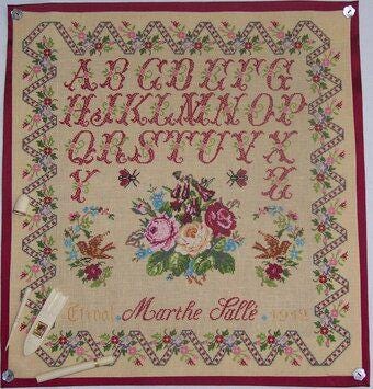 Reflets de Soie ~ Le Marquoir de Martha ~ Counted Cross Stitch Pattern, Chart, Antique French Sampler Reproduction, Pattern Only