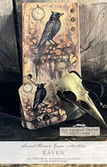 The PRIMITIVE HARE "Raven Smart Thread Keep" Wooden Thread Keep & Floss Drops - Hand Made by Isabella Abbiati, Six Thread Drops Included