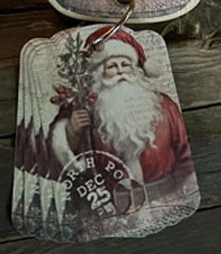 The PRIMITIVE HARE "Santa In A Jar Thread Drop Package of 12" Twelve Floss Drops - Hand Made by Isabella Abbiati, Package of 12 Thread Drops