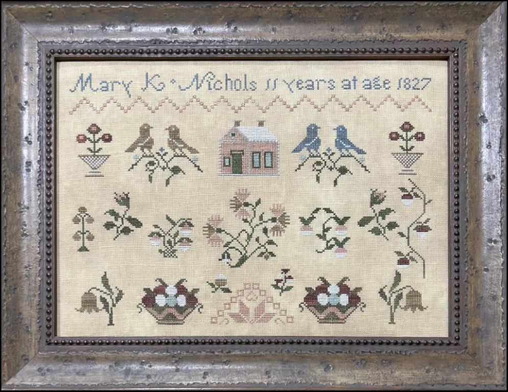 The SCARLETT HOUSE "Mary K Nichols 1827" Counted Cross Stitch Pattern, Chart, Needlework Marketplace 2024, Pattern Only
