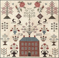 The SCARLETT HOUSE "Red Manor Sampler" Counted Cross Stitch Pattern, Chart, Needlework Marketplace 2024, Pattern Only