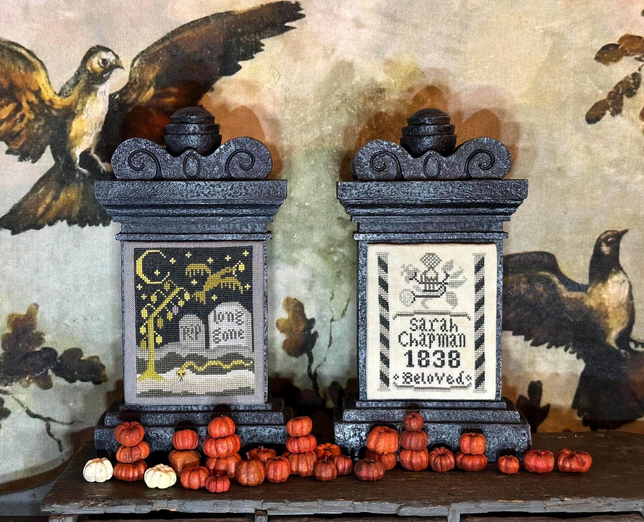 KATHY BARRICK "Tombstones" Counted Cross Stitch Pattern, 2 Sampler Patterns, Needlework Marketplace 2024 Release, Halloween, Pattern Only