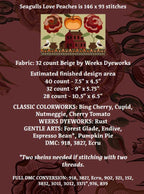 THE ARTSY HOUSEWIFE "Seagulls Love Peaches" Counted Cross Stitch Pattern, Chart, Pattern Only
