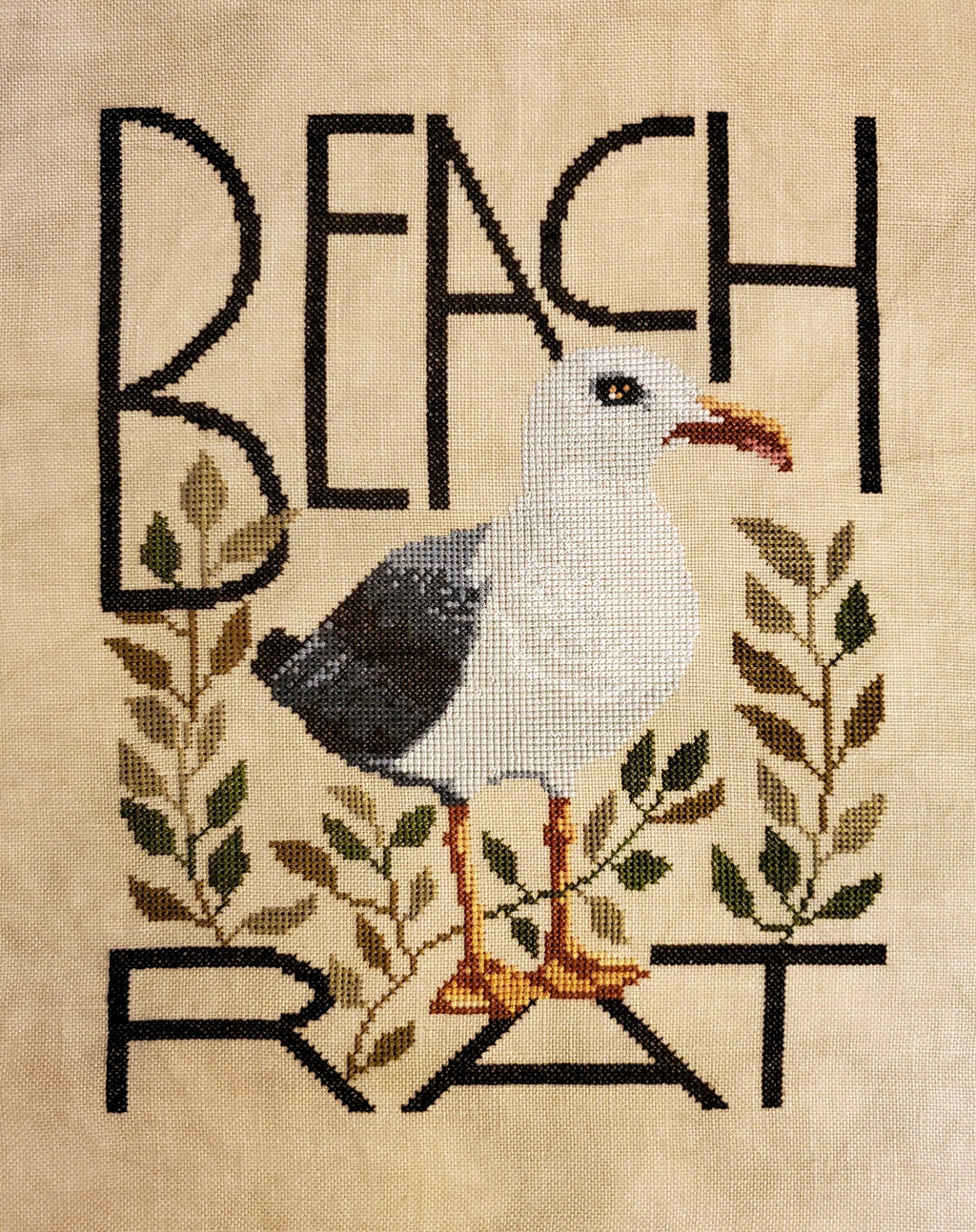 THE ARTSY HOUSEWIFE "Beach Rat" Counted Cross Stitch Pattern, Chart, Pattern Only