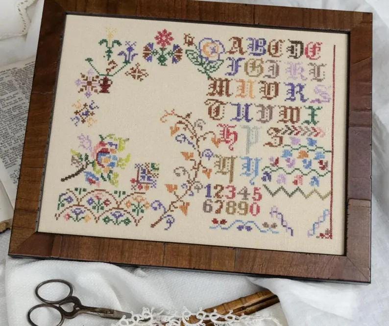 ERICA MICHAELS "Anna Funk" Counted Cross Stitch Pattern, Reproduction Sampler, Pattern Only