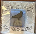BEAU VERRE ART "Halloween Crow on Gravestone Fused Glass Needle Minder"  Magnet  Needleminder  One-of-a-Kind  Handcrafted by Kelly