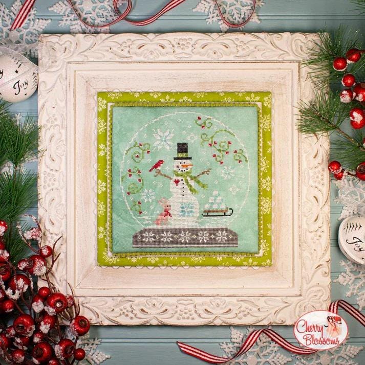CHERRY BLOSSOMS "Snow Days" Counted Cross Stitch Pattern, Chart, Winter, Snowman, Needlework Marketplace 2024 Release, Paper Pattern