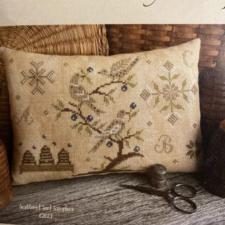 SCATTERED SEED SAMPLERS "Sweeter Than Honey" Counted Cross Stitch Pattern, Chart, Pinkeep, Pattern Only