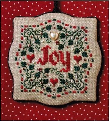 THE SWEETHEART TREE "Joy Christmas Ornament" Counted Cross Stitch Pattern, Chart, Holidays, Christmas, Holly-Berries, Pattern Only