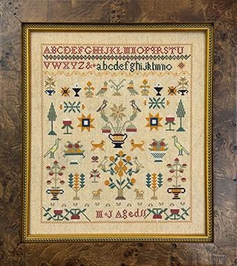 Just Stitching Along "MJ Aged 11 Sampler" Counted Cross Stitch Pattern, Chart, Sampler, Pattern Only