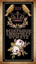 TWIN PEAK PRIMITIVES "Birds And Roses 1818" Counted Cross Stitch Pattern, Sampler by Nurdan Kanber, Sampler, Pattern Only