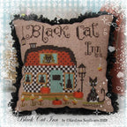 KIRALYNS NEEDLEARTS "Black Cat Inn" Counted Cross Stitch Pattern, Fall, Halloween, Primitive Decor, Pattern Only