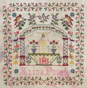 Reflets de Soie ~ Alida Poupin ~ Counted Cross Stitch Pattern, Chart, Antique French Sampler Reproduction, Pattern Only