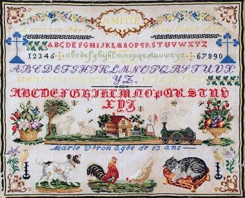 Reflets de Soie ~ Marie Veron ~ Le Marquoir de Marie ~ Counted Cross Stitch Pattern, Antique French Sampler Reproduction, Pattern Only