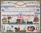 Reflets de Soie ~ Marie Veron ~ Le Marquoir de Marie ~ Counted Cross Stitch Pattern, Antique French Sampler Reproduction, Pattern Only
