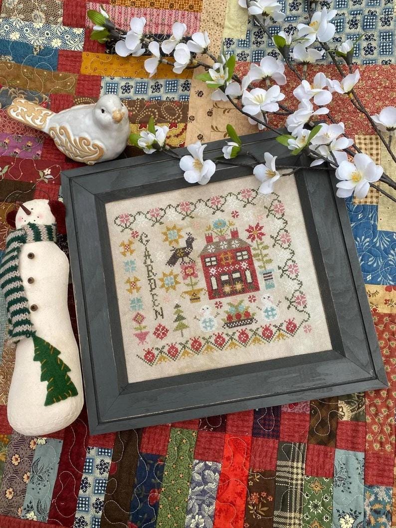 Pansy Patch Quilts and Stitchery "Winter Garden at Cranberry Manor" Counted Cross Stitch Pattern, Marketplace 2024