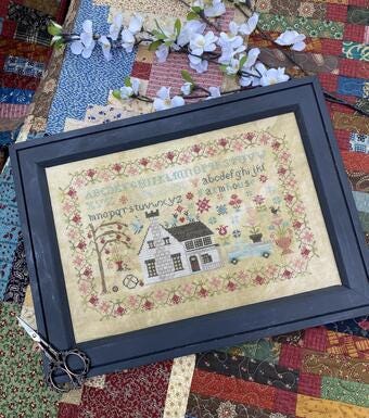 Pansy Patch Quilts and Stitchery "Vintage Farmhouse Sampler" Counted Cross Stitch Pattern, Needlework Marketplace 2024