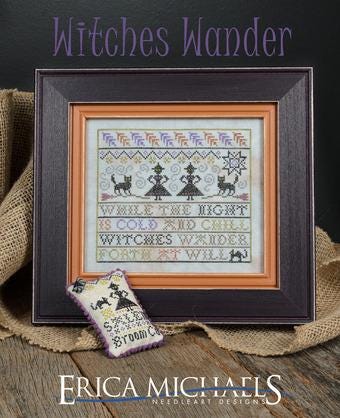 ERICA MICHAELS "Witches Wander" Counted Cross Stitch Pattern, Sampler, Halloween, Pattern Only
