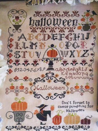 CUORE E BATTICUORE "Halloween Sampler"  Cross Stitch Pattern  Chart, Paper Pattern
