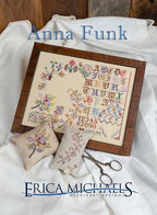 ERICA MICHAELS "Anna Funk" Counted Cross Stitch Pattern, Reproduction Sampler, Pattern Only