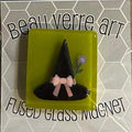 BEAU VERRE ART "Halloween Witch Hat Fused Glass Needle Minder"  Magnet  Needleminder  One-of-a-Kind  Handcrafted by Kelly