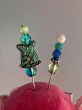 JERSEY GIRL STITCH Co. "Oh Fair Maiden of the Sea Pin Set"  Decorative Hand Beaded Pins  2 Per Set