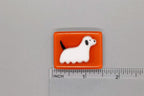 BEAU VERRE ART "Halloween Ghost Dog Fused Glass Needle Minder"  Magnet  Needleminder  One-of-a-Kind  Handcrafted by Kelly