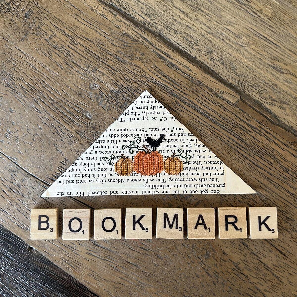 HAYSTACK STITCHING "Fall Bookmark KIT" Counted Cross Stitch Pattern by Caroline Seldon, Chart, Full Kit