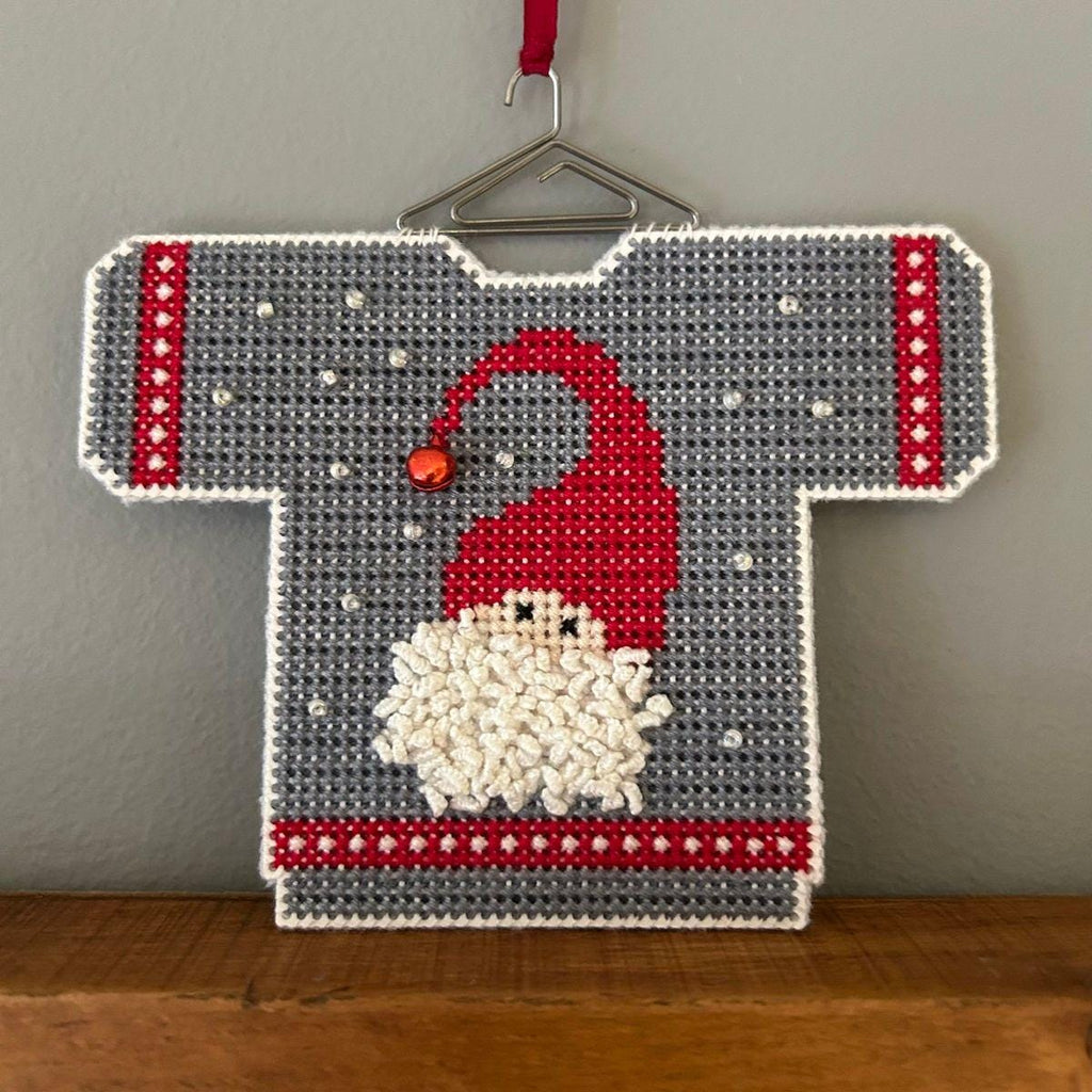 HAYSTACK STITCHING "Scandi Gnome Christmas Jumper KIT" Counted Cross Stitch Pattern by Caroline Seldon, Christmas Ornament, Chart, Full Kit