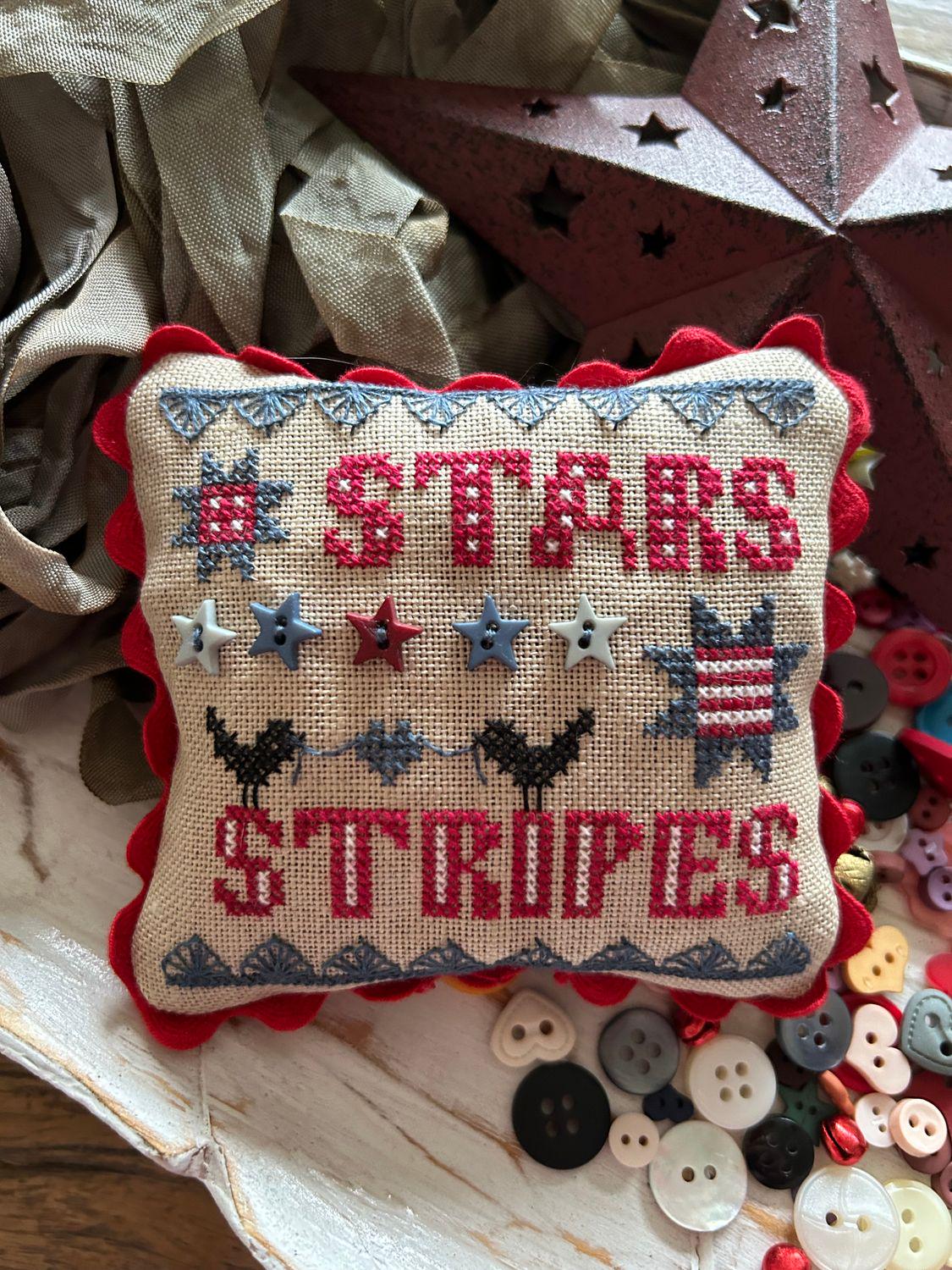 HAYSTACK STITCHING "Patriotic Pins" Counted Cross Stitch Pattern by Caroline Seldon, 3 Patterns, Chart, Americana, Pattern Only