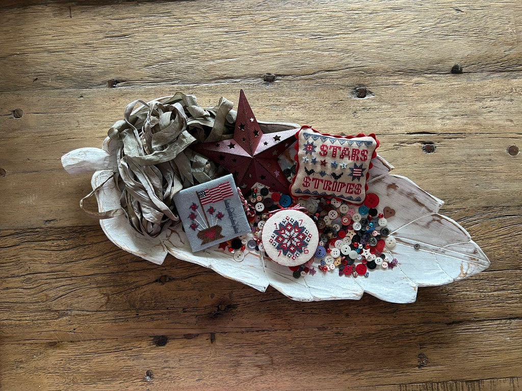 HAYSTACK STITCHING "Patriotic Pins" Counted Cross Stitch Pattern by Caroline Seldon, 3 Patterns, Chart, Americana, Pattern Only