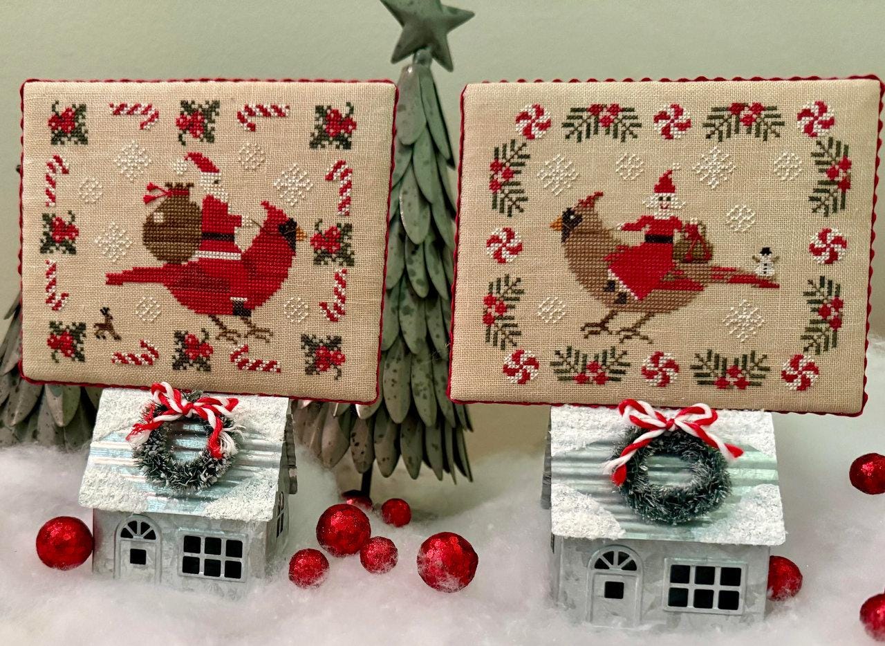 Running with Needles & Scissors "Going to Deliver Toys"  Counted Cross Stitch Pattern  Chart, Christmas, Pattern Only
